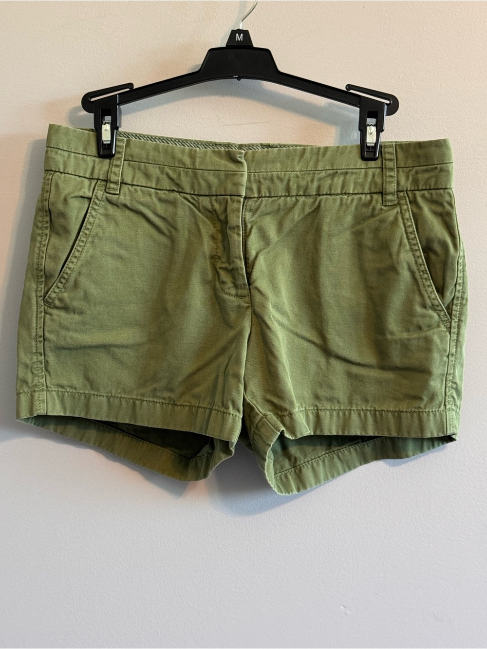 J.Crew Chino Shorts Size 2 Green Cotton Flat Front Casual